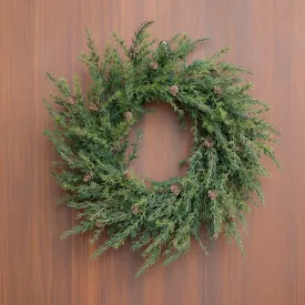 28" Artificial Pine Wreath with Pinecones