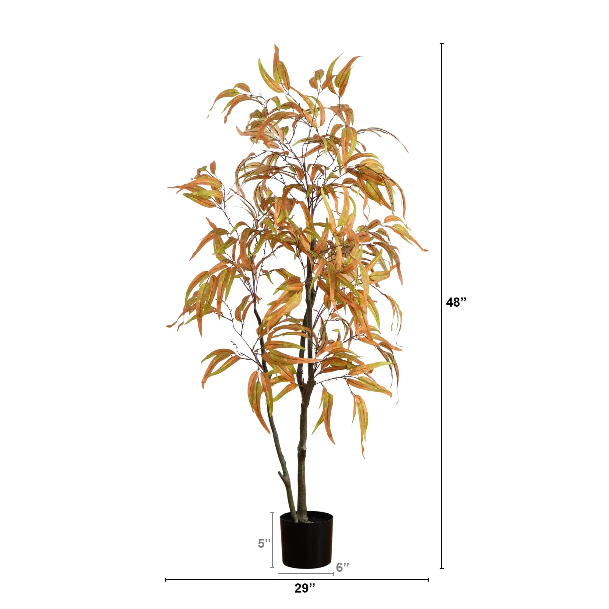 5’ Autumn Wispy Eucalyptus Artificial Fall Tree