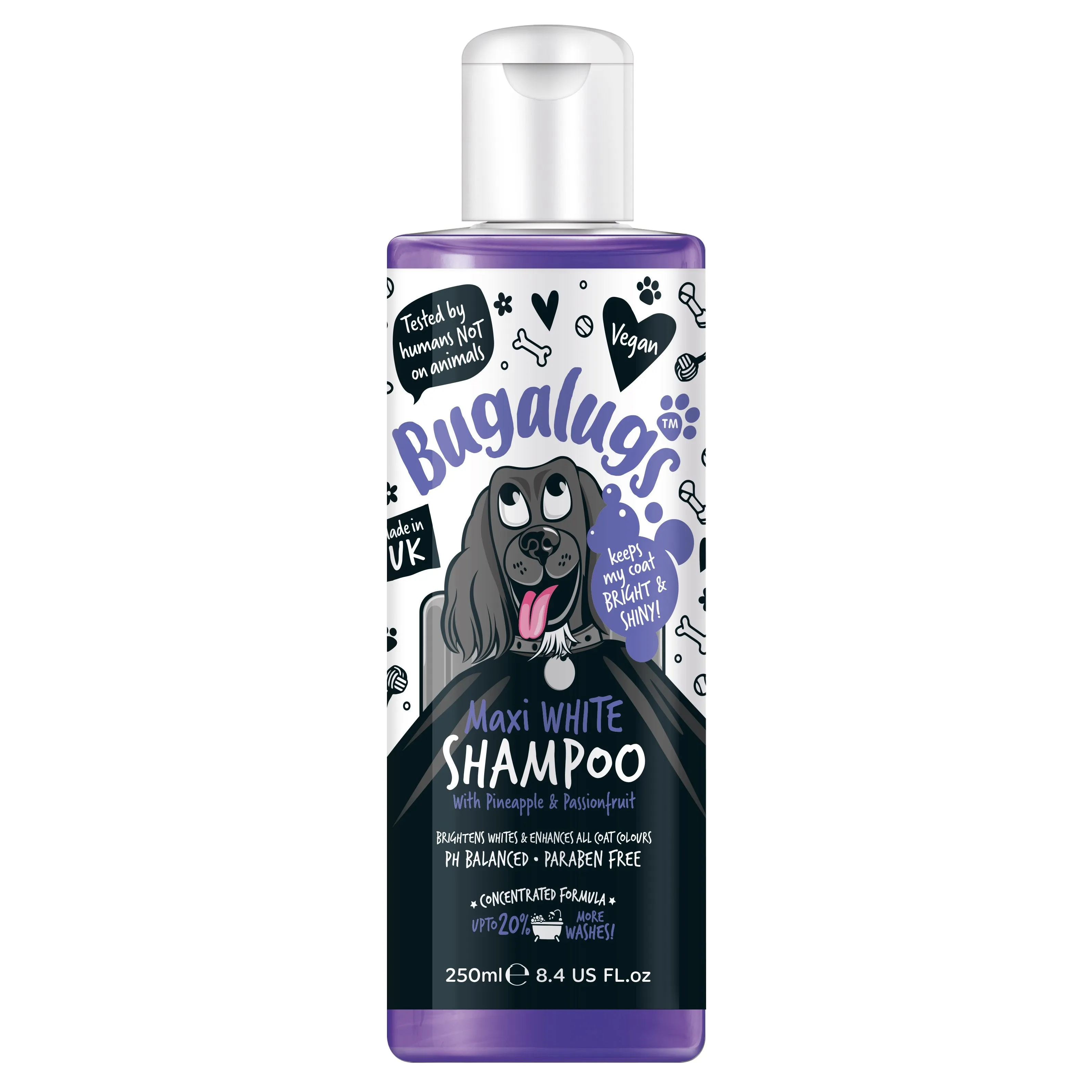 Bugalugs Maxi White Whitening Dog Shampoo with Pineapple & Passionfruit