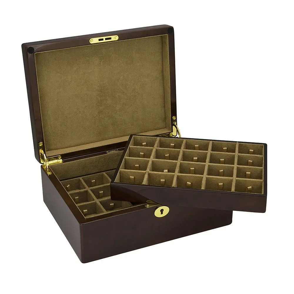 Camphor Burl Veneer 40 Cufflink Box