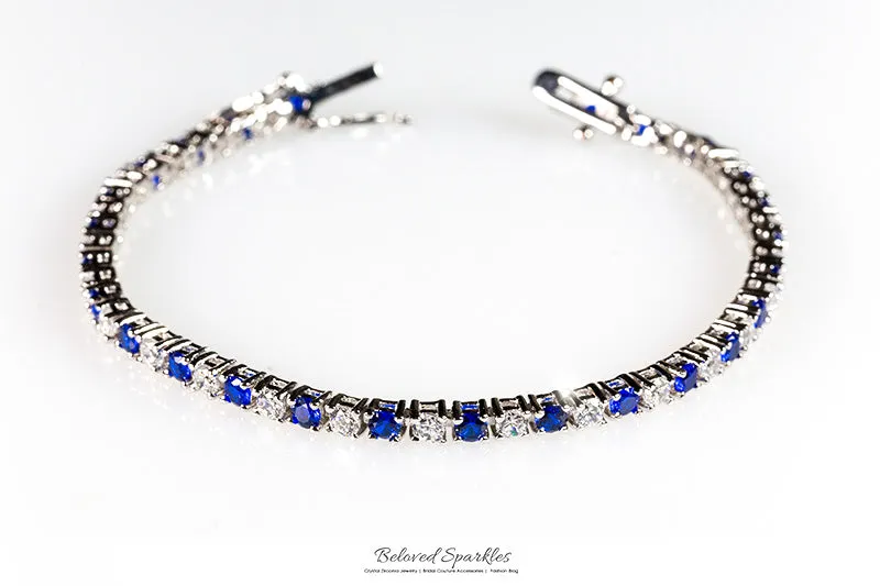 Cassidy Sapphire Round Tennis Bracelet - 7in | 10ct