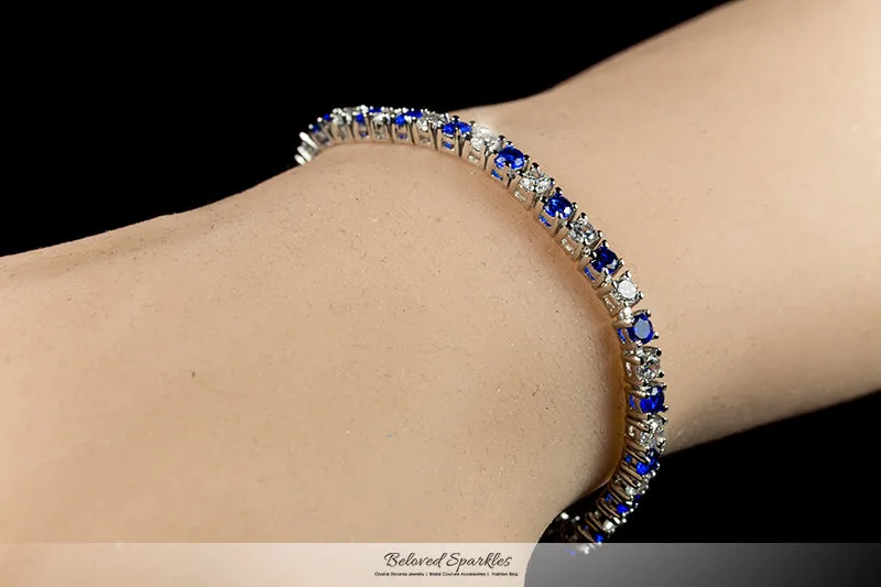 Cassidy Sapphire Round Tennis Bracelet - 7in | 10ct