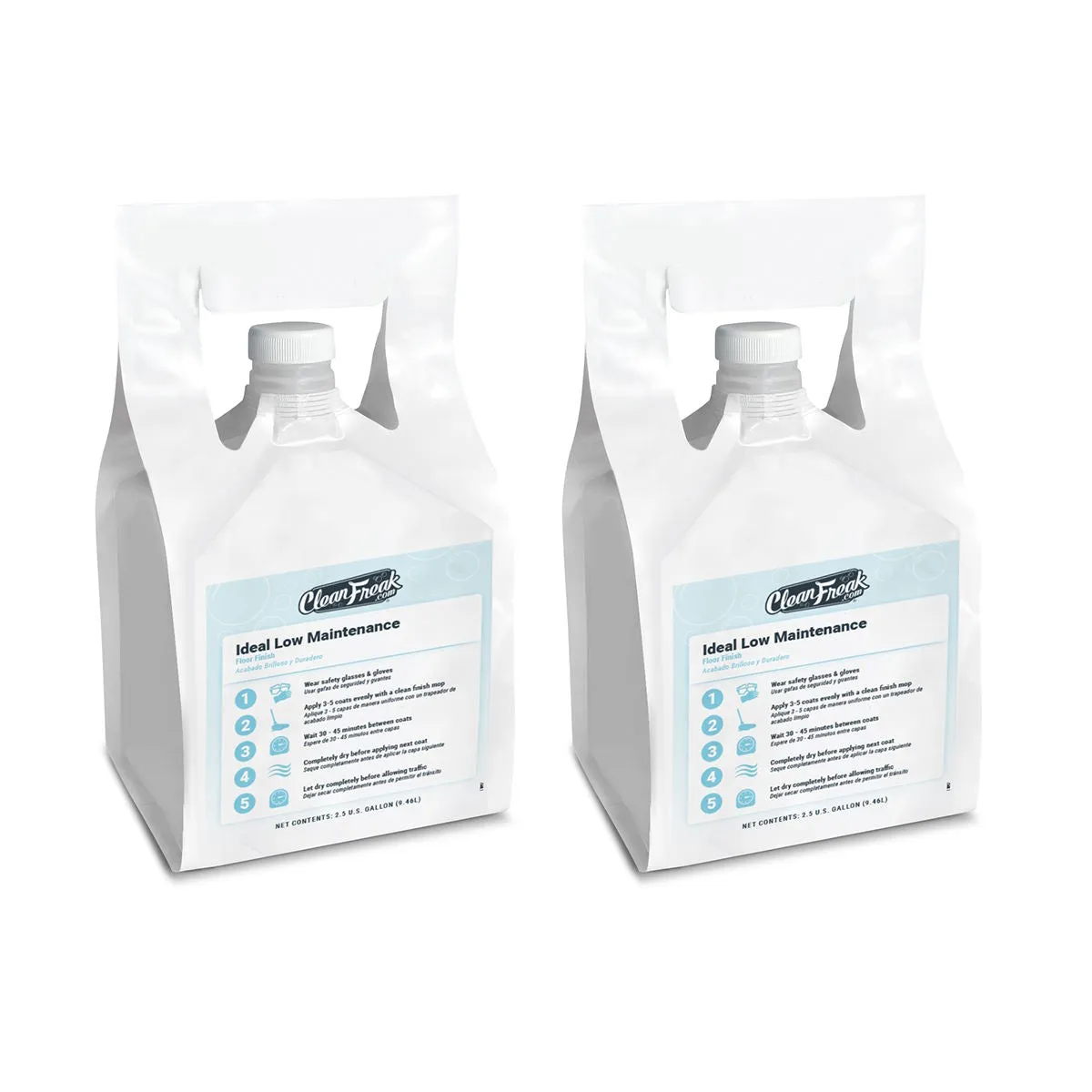 CleanFreak® 'Ideal Low Maintenance' Floor Finish (2.5 Gallon FlexMax™ Pouches) - Case of 2