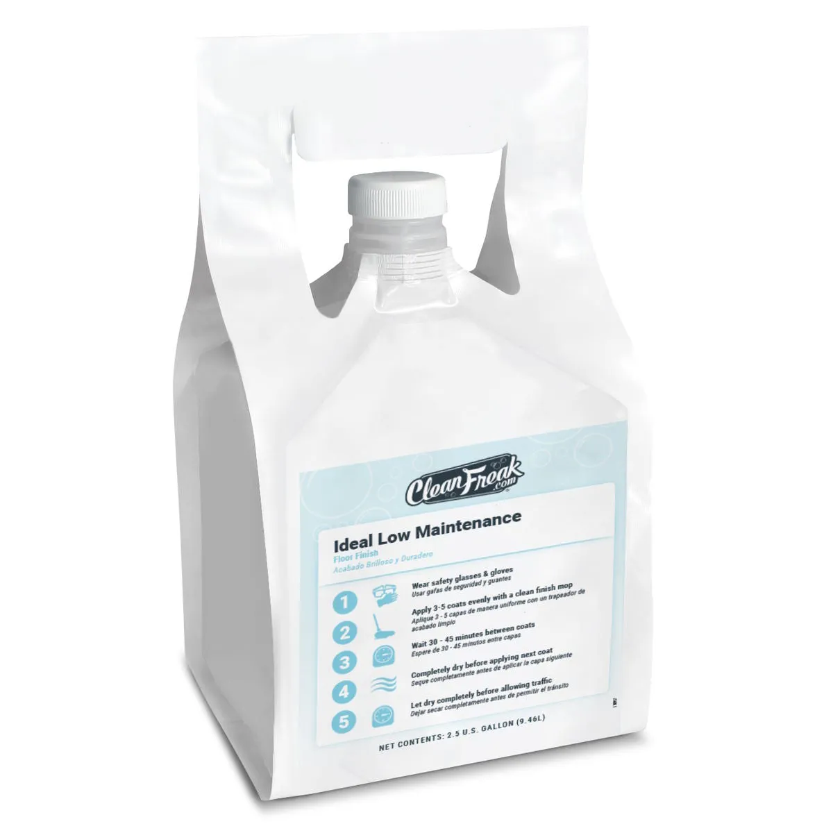 CleanFreak® 'Ideal Low Maintenance' Floor Finish (2.5 Gallon FlexMax™ Pouches) - Case of 2