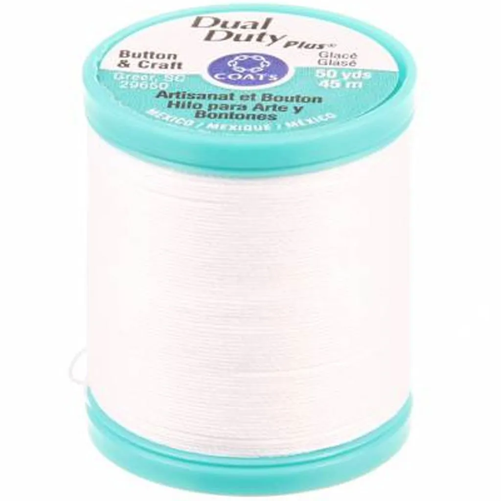 Coats Dual Duty Plus Button & Carpet Thread 50yd White