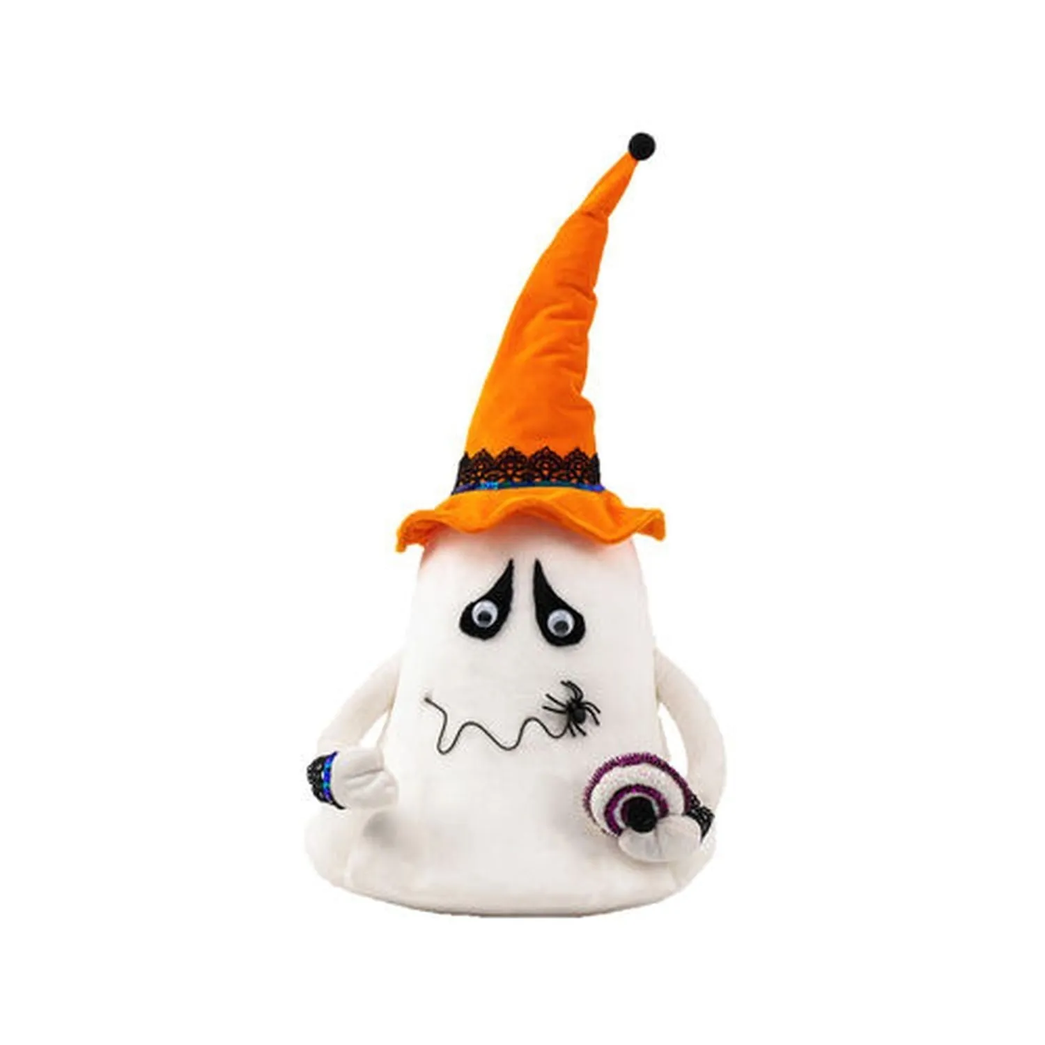 December Diamonds Halloween Carnival 15" Ghost With Orng Hat