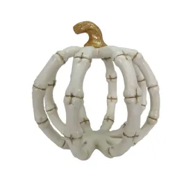 December Diamonds Halloween Carnival 8" Bone Pumpkin