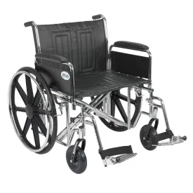 Drive Medical std24ecdfa-sf Sentra EC Heavy Duty Wheelchair, Detachable Full Arms, Swing away Footrests, 24" Seat