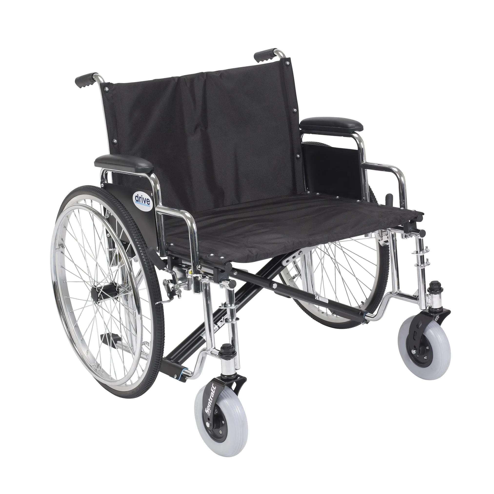 Drive Medical std26ecdda Sentra EC Heavy Duty Extra Wide Wheelchair, Detachable Desk Arms, 26" Seat