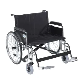 Drive Medical std26ecdfa-sf Sentra EC Heavy Duty Extra Wide Wheelchair, Detachable Full Arms, Swing away Footrests, 26" Seat