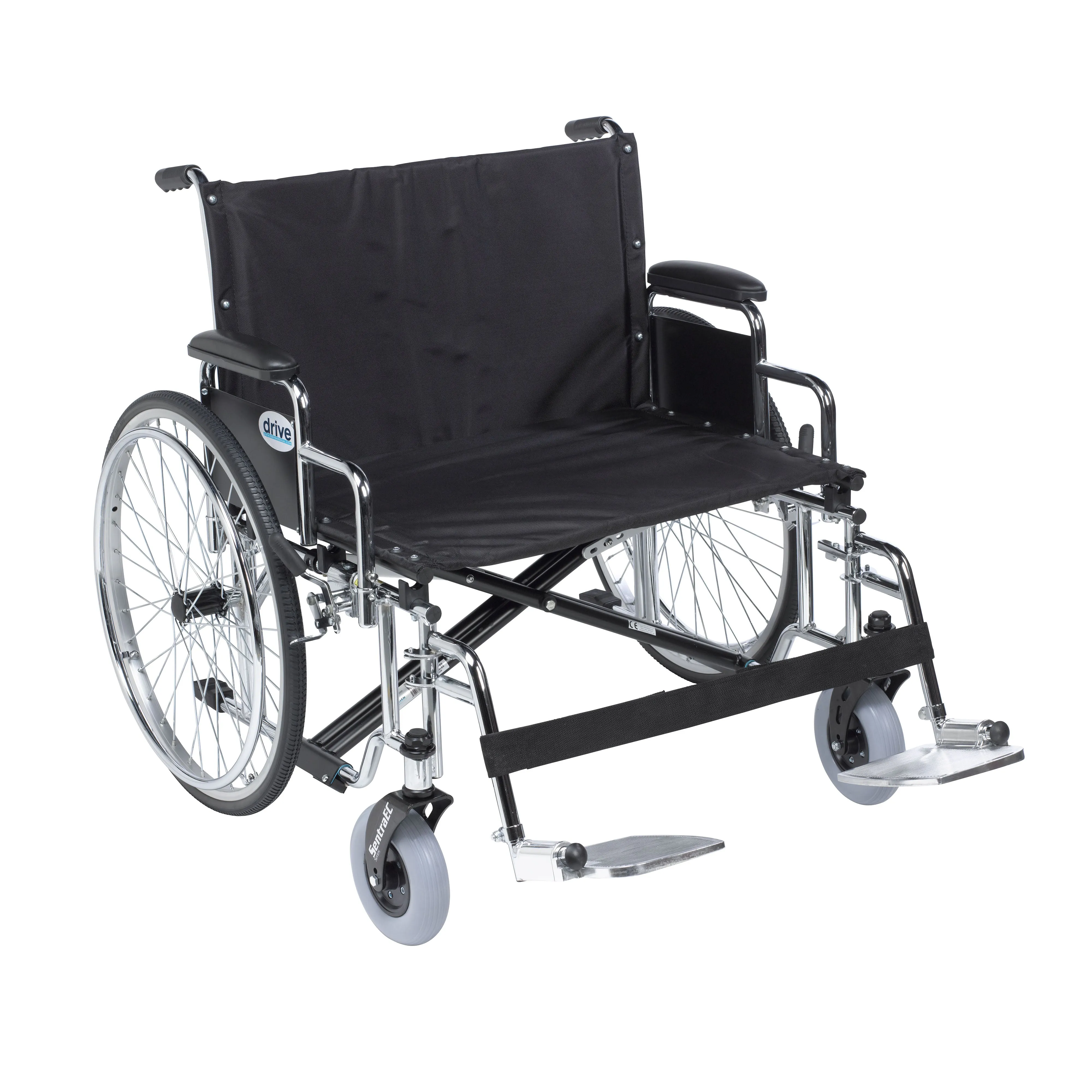 Drive Medical std30ecdda-sf Sentra EC Heavy Duty Extra Wide Wheelchair, Detachable Desk Arms, Swing away Footrests, 30" Seat