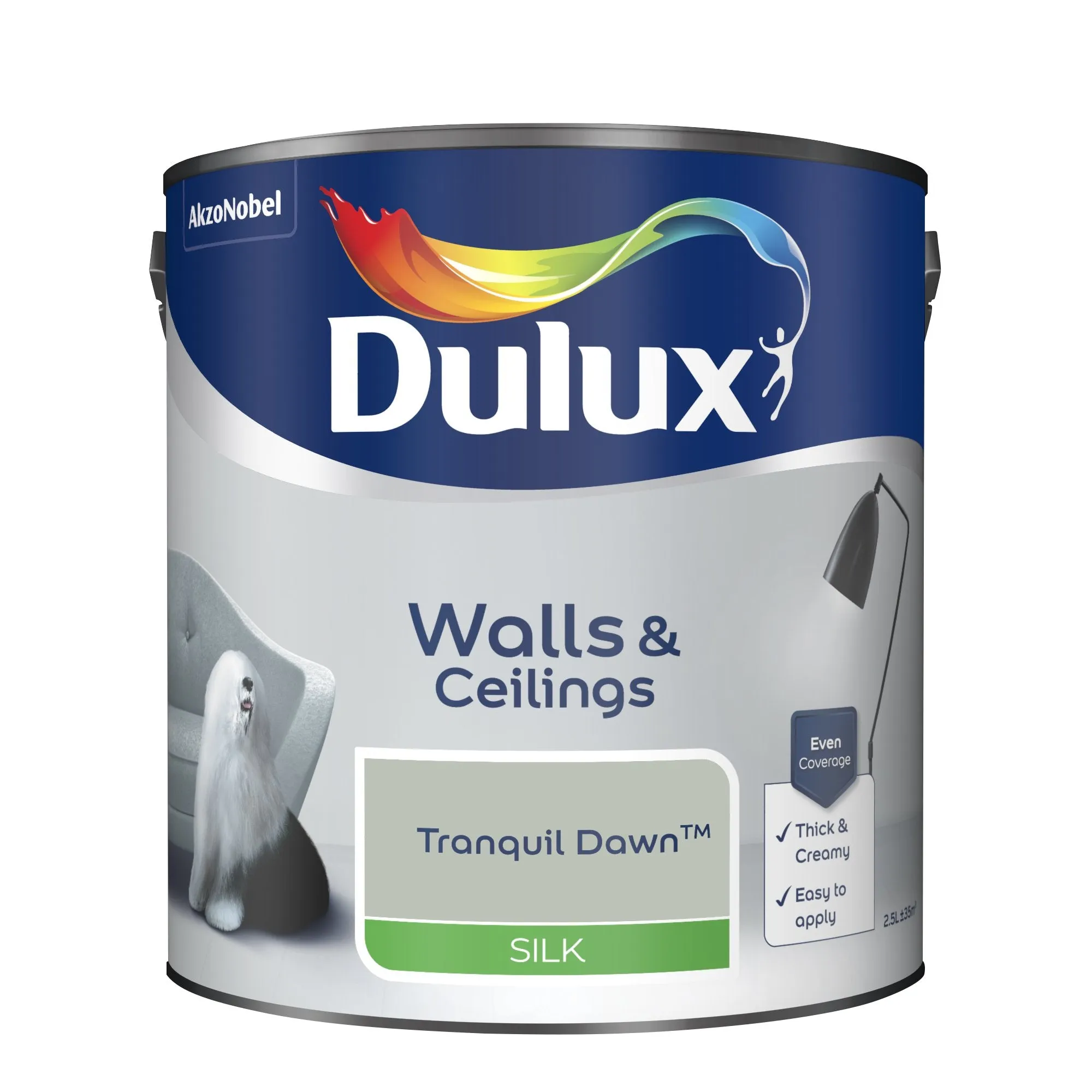 Dulux Silk Emulsion Paint For Walls And Ceilings - Tranquil Dawn 2.5L