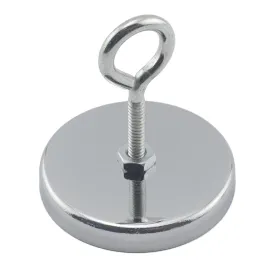 Neodymium Round Base Magnet with Eyebolt