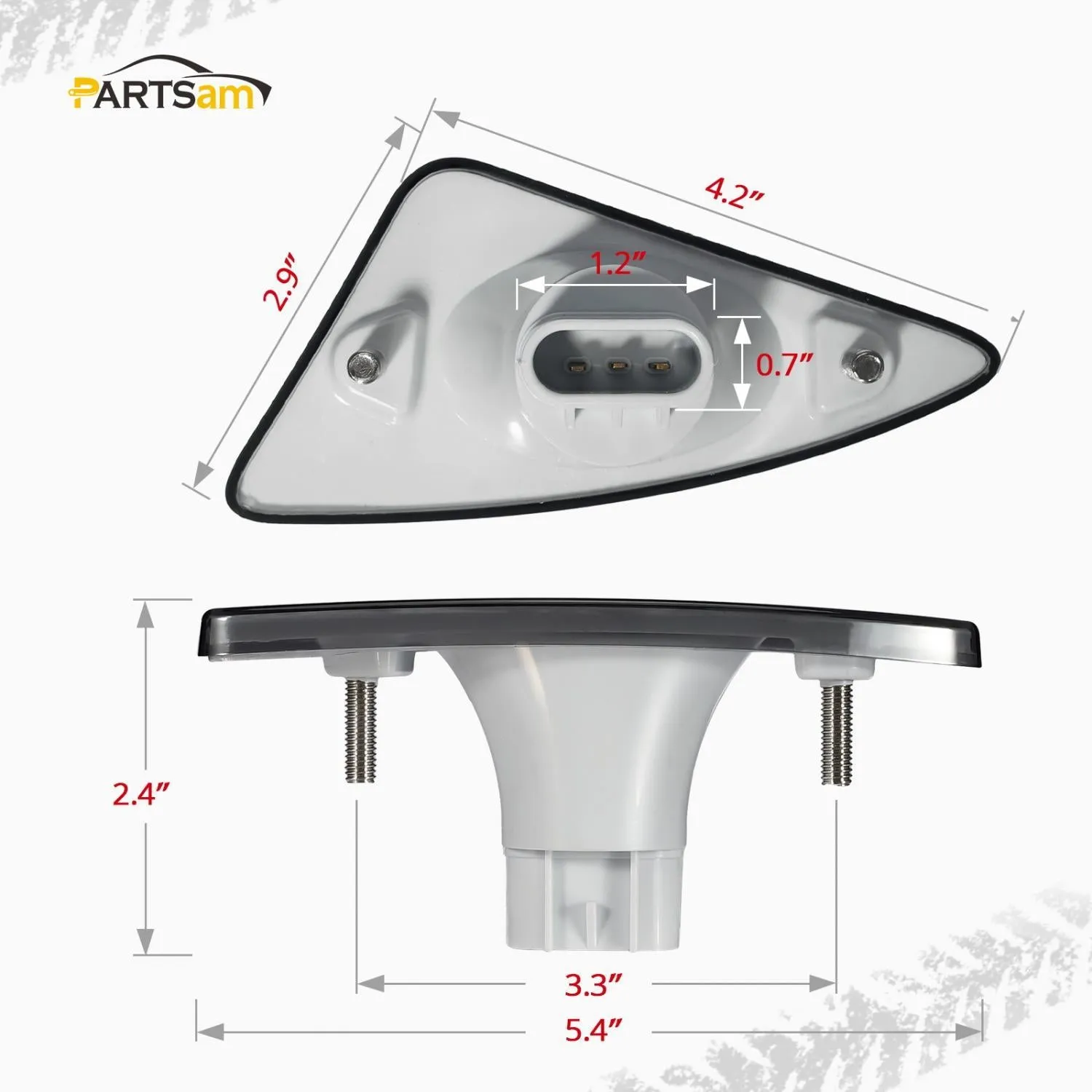 Partsam Replacement for 2008  Kenworth T660 Amber Led Front Turn Signal Side Marker Light Assembly Driver and Passenger Side Smoke Lens, for Kenworth T170/T270/T370/T660 12 LED Fender Signal Lights