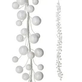 Raz Imports 2022 Ball Garlands 6' White Ball Garland