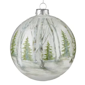 Raz Imports 2022 Winter Cottage 4.5" Birch Forest Ball Ornament