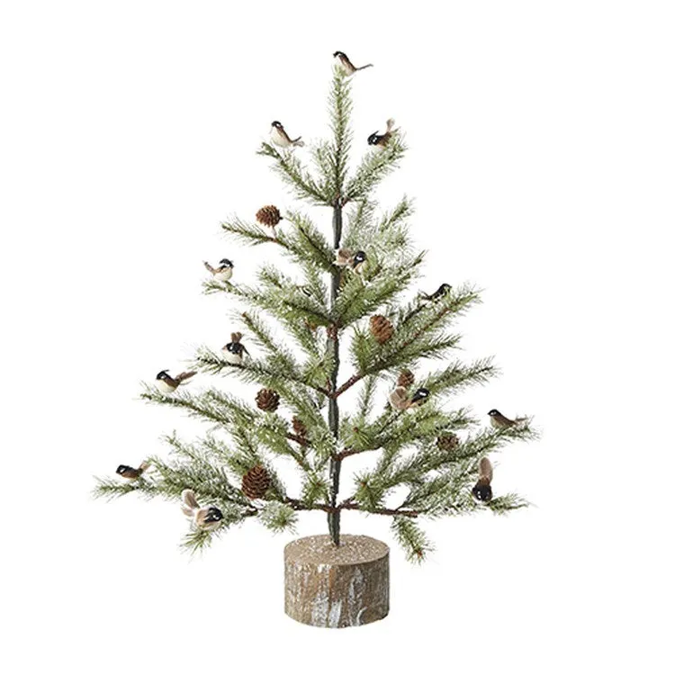 Raz Imports 2022 Winter Cottage Snowy Chickadee Tree