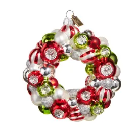 Raz Imports Eric Cortina 2023 4" Red, Green And White Wreath Ornament