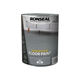 Ronseal Diamond Hard Floor Paint - Wood & Concrete Floors 5L Slate