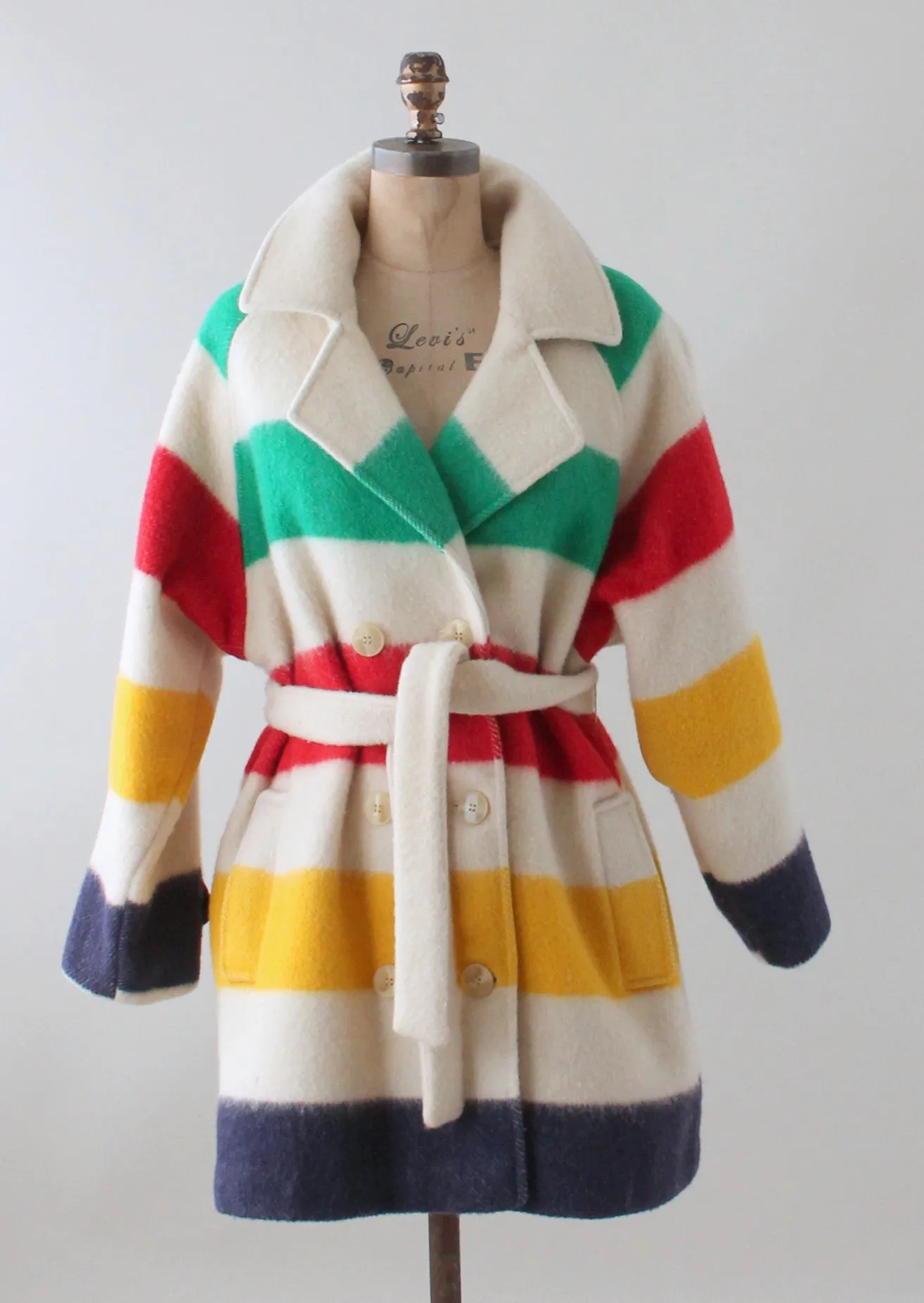 Vintage 1970s Hudson Bay Three Point Blanket Coat