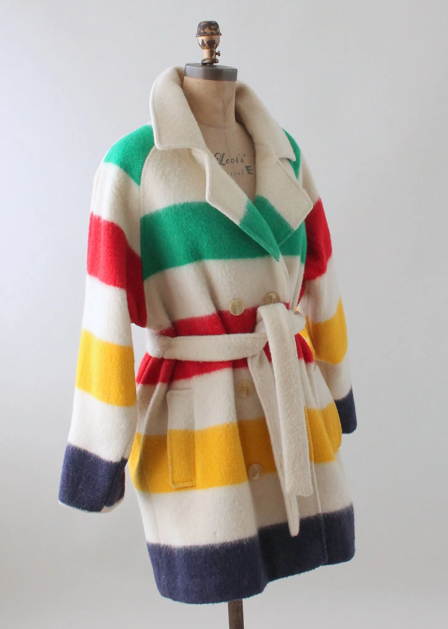 Vintage 1970s Hudson Bay Three Point Blanket Coat